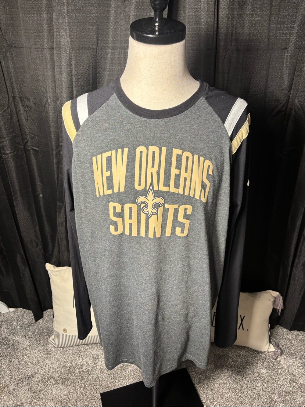 NFL Nike Saints Black & Gray Crewneck Tee